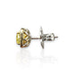 fancy intense yellow cushion diamond studs