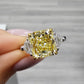 3 Carat Intense Yellow Radiant Diamond Three Stone Ring