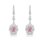 GIA certified pink oval diamond earrings. Pink diamond earrings