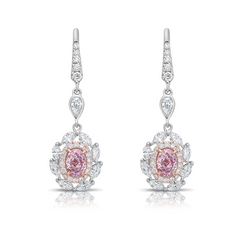 pink diamond earrings. pink diamonds. pink diamond jewelry. pink diamond studs. pink diamond drop earrings. pink and white diamond earrings. pink diamond ovals.