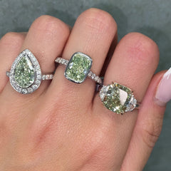 3.47ct Fancy Greenish Yellow Diamond Engagement Ring