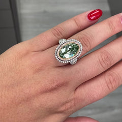 5.78ct Green Marquise Diamond Ring