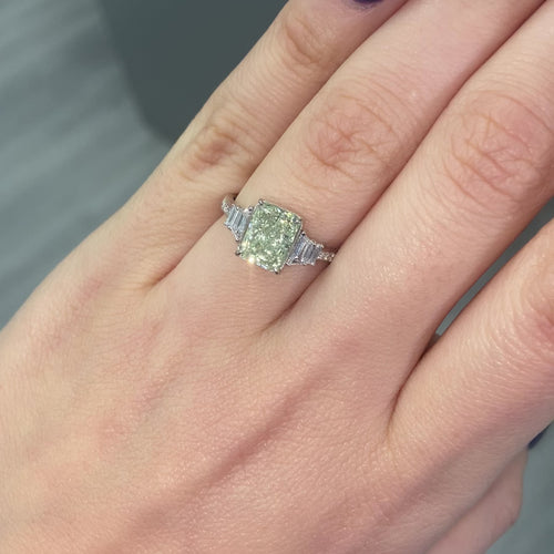 2.03ct Green Diamond Engagement Ring