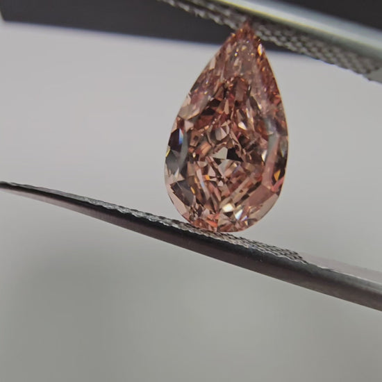 fancy color diamond, natural fancy deep brown pink diamond, pear shape diamond