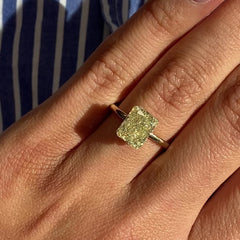 3.03 Carat Fancy Light Yellow Elongated Radiant Diamond - Loose