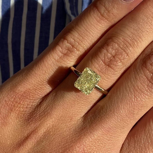 3.03 Carat Fancy Light Yellow Elongated Radiant Diamond - Loose
