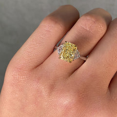3 Carat Radiant Yellow Diamond Engagement Ring