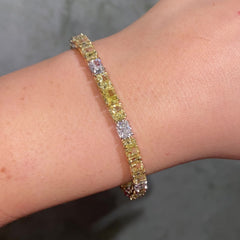 East West 3:1 Yellow Diamond Tennis Bracelet