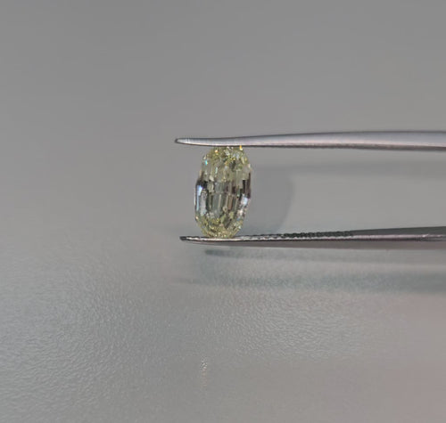 oval step cut diamond, unique cut diamond, yellow diamond, canary diamond, natural yellow diamond