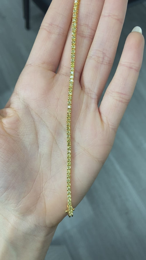 Fancy Intense Yellow Round Diamond Tennis Bracelet