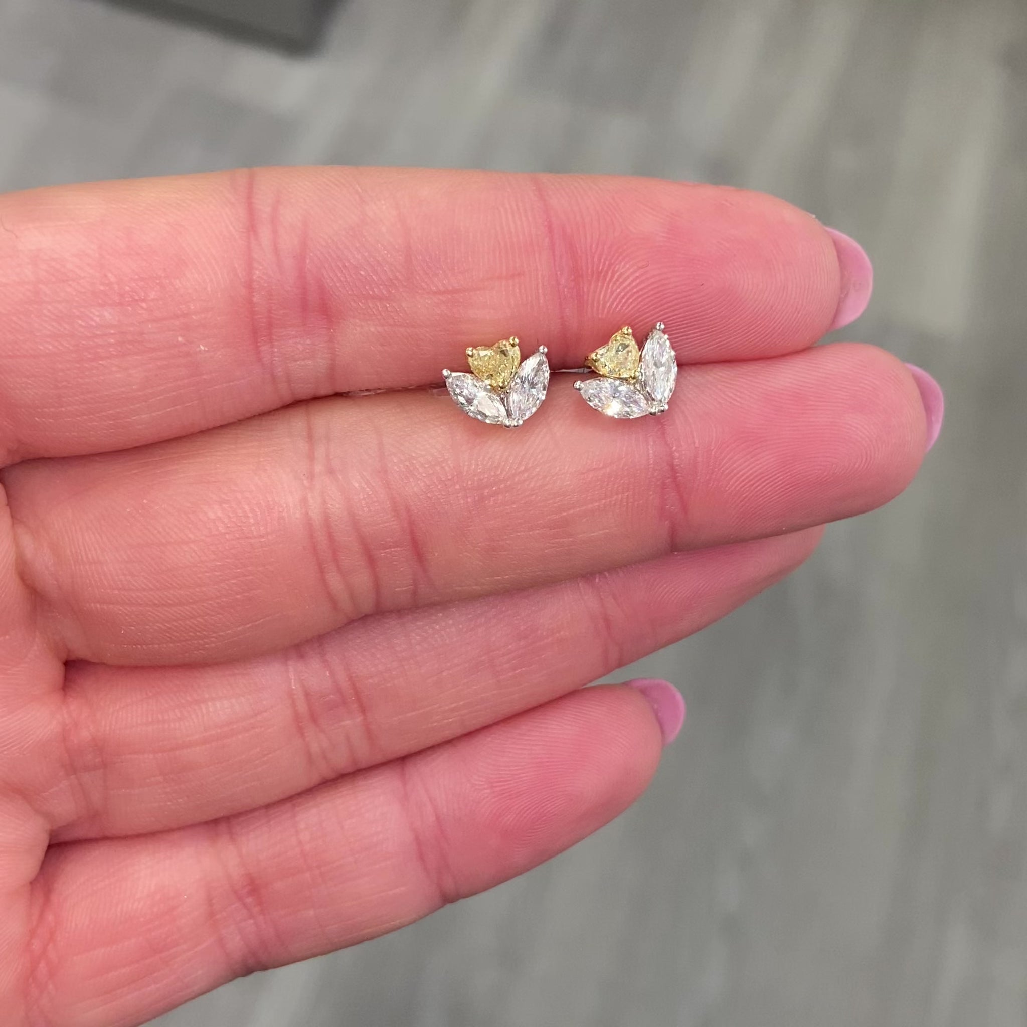 yellow diamond studs. everyday diamond studs