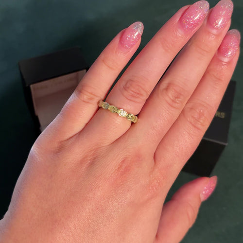 3ct Fancy Yellow Oval Diamond East West Half Eternity Band