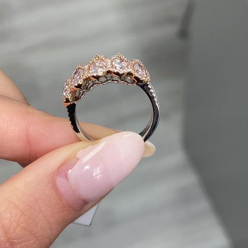 Pink Pear Shape Diamond Ring