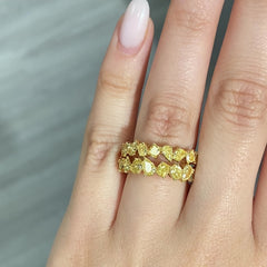 Yellow Diamond Mixed Shape Half Eternity Band