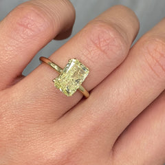3.26 Carat Fancy Yellow Elongated Radiant Cut Diamond - Loose