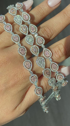 4ct Pink Diamond Pear Shape Bracelet