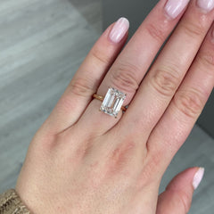 6.02 Carat Emerald Cut Diamond Ring GIA Certified Diamond Very Light Pink Internally Flawless Clarity Type IIa Diamond, meaning the diamond is totally devoid of impurities. See the certification enclosed. This is extremely rare and highly sought after by collectors  Handcrafted in 18k Rose Gold in NYC