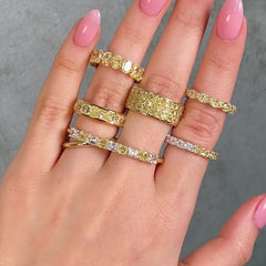 3ct Fancy Yellow Oval Diamond East West Half Eternity Band