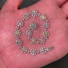 multicolor diamond bracelet, natural blue diamond bracelet, yellow diamond flower bracelet, pink diamonds