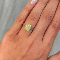 3.09ct Fancy Yellow Elongated Radiant Diamond - Loose