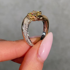 Two Tone Yellow Diamond Unity Engagement Ring