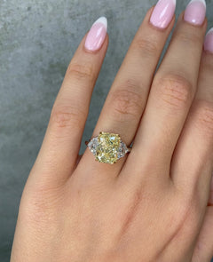 5 Carat Yellow Radiant Diamond Engagement Ring