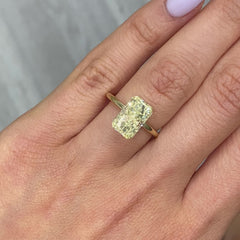 3.92 Carat Fancy Yellow Elongated Radiant Cut Diamond - Loose