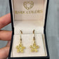 Yellow Diamond Flower Drop Earrings