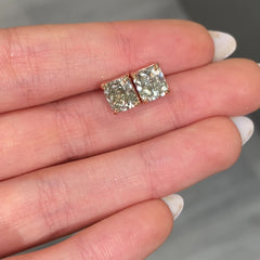 1.75ct Each Radiant Cut Chameleon Diamond Studs
