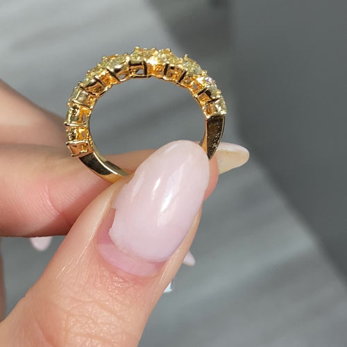 Yellow Diamond Mixed Shape Half Eternity Band