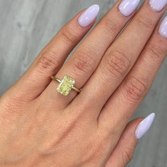 3.26 Carat Fancy Yellow Elongated Radiant Cut Diamond - Loose