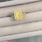 2.28ct GIA Light Yellow Radiant Yellow Halo Diamond Ring