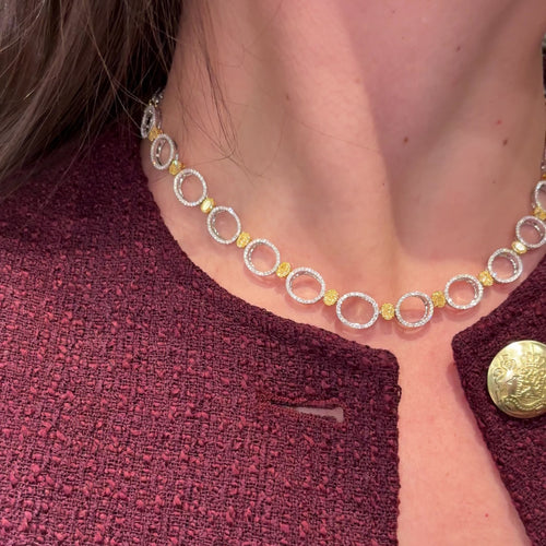 12.8ct Yellow and Colorless Diamond Statement Necklace