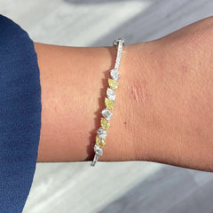 Yellow and white diamond bracelet. Yellow and white diamond bangle