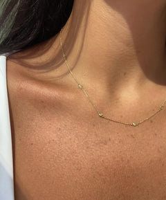 Yellow Diamond Bezel Station Necklace