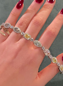 16 Carat Rare Multi Color Diamond Halo Bracelet