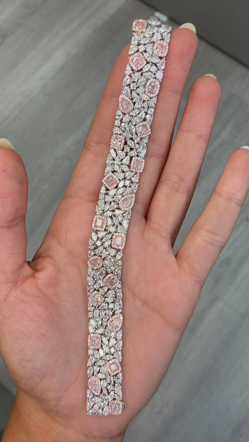 25 Carat Pink & White Diamond Bracelet