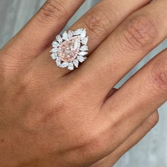 2.5 Carat Pear Shape Peach Diamond Ring