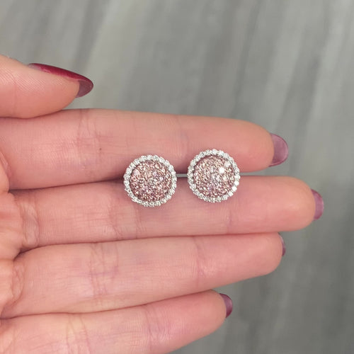 Multi Wear Pink and White Diamond Studs