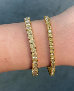 14.5ct Fancy Yellow Cushion Diamond Tennis Bracelet
