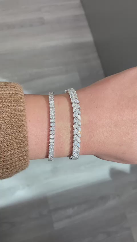 Pear Shape White Diamond Bracelet