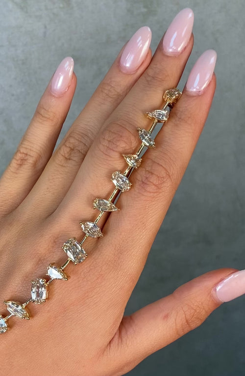 Champagne Diamond Mixed Pattern Bracelet
