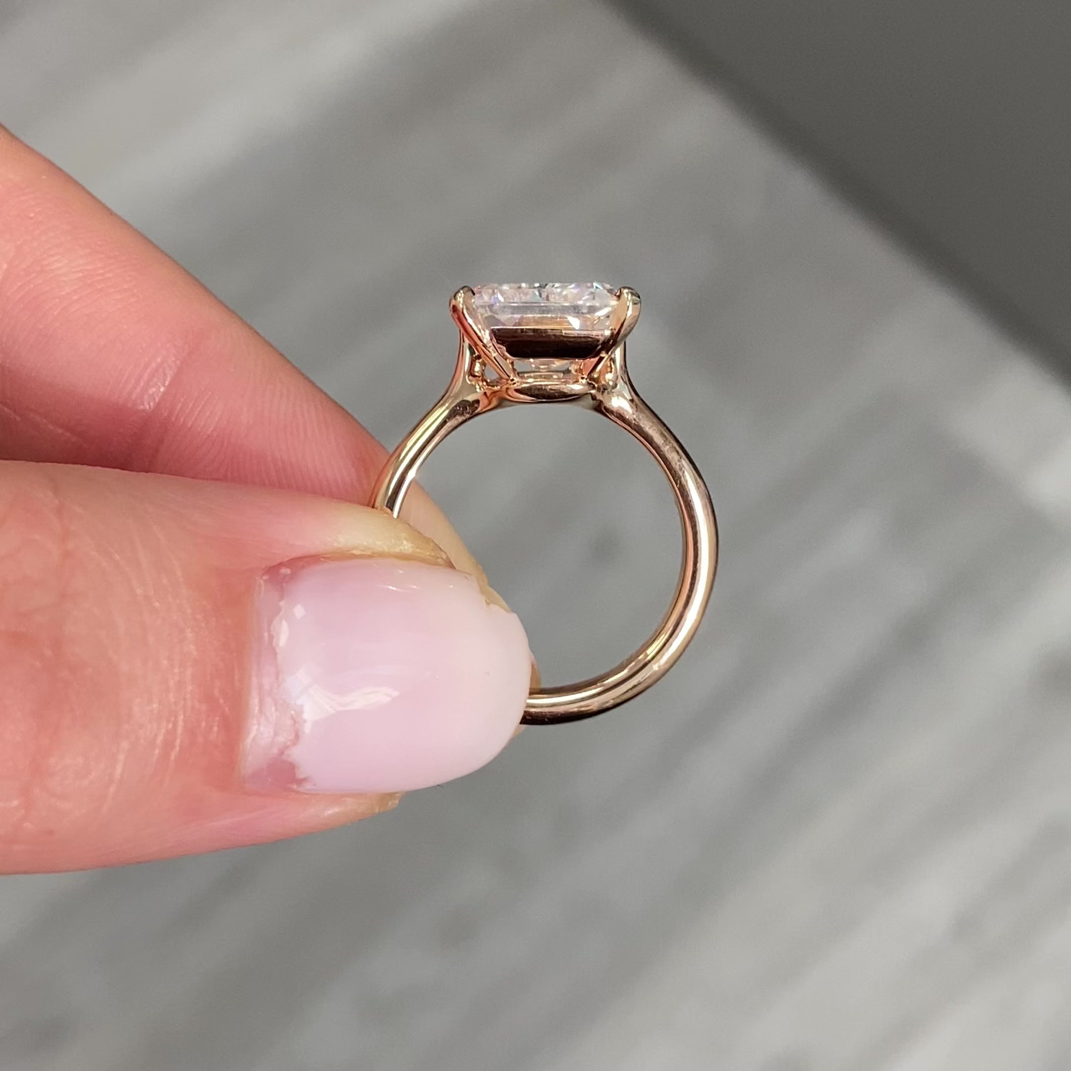 6ct Pink Internally Flawless (IF) Emerald Cut Diamond Ring