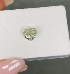 3.42ct Green Heart Shape Diamond - Loose