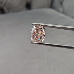 1.07 Carat Fancy Brownish Pink Diamond Elongated Radiant Cut Diamond Flawless Clarity Excellent + Very Good Cutting No Fluorescence GIA Certified Diamond