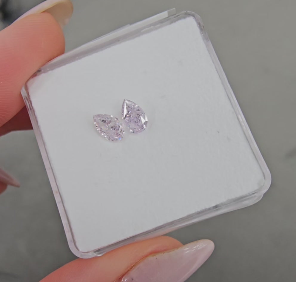 0.50 & 0.51 Carat Fancy Light Pinkish Purple Diamonds GIA Certified Diamonds SI1 Clarity Very Good + Good Cutting No Fluorescence