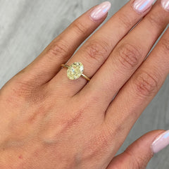 3.65ct Fancy Light Yellow Oval Cut Diamond - Loose