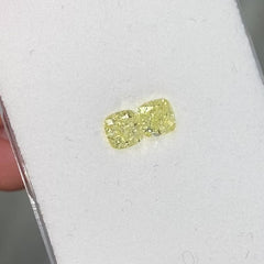 0.70 Carat each Fancy Light Yellow Cushion Diamond Matched Pair - Loose