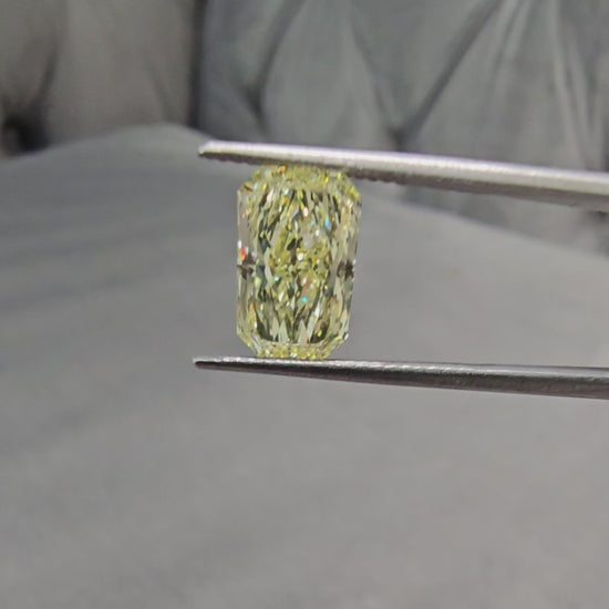 3.76 Carat Fancy Yellow Elongated Radiant Cut Diamond SI1 Clarity Very Good, Excellent cutting No Fluorescence GIA Certified Diamond