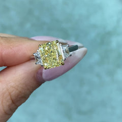 3 Carat Radiant Cut Yellow Diamond Engagement Ring